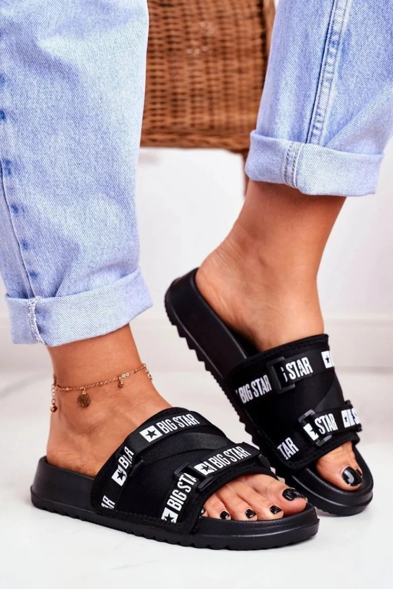 Klapki Damskie Big Star Militarne Czarne GG274A018 Damskie Klapki Damskie Big Star|Klapki Damskie Klasyczne