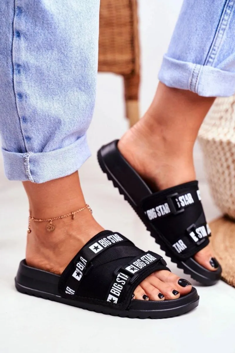 Klapki Damskie Big Star Militarne Czarne GG274A018 Damskie Klapki Damskie Big Star|Klapki Damskie Klasyczne