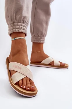 Clearance Klapki Damskie Big Star NN274A057 Beżowe Damskie Klapki Damskie Big Star|Klapki Damskie Klasyczne