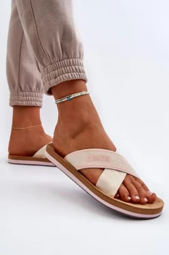 Clearance Klapki Damskie Big Star NN274A057 Beżowe Damskie Klapki Damskie Big Star|Klapki Damskie Klasyczne