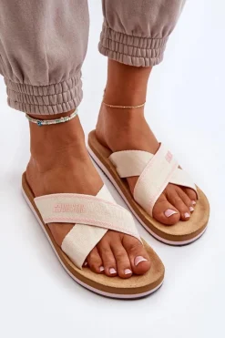 Clearance Klapki Damskie Big Star NN274A057 Beżowe Damskie Klapki Damskie Big Star|Klapki Damskie Klasyczne