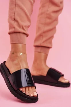 Sale Klapki Damskie Big Star na Platformie Czarne FF274813 Damskie Klapki Sportowe|Klapki Damskie Big Star