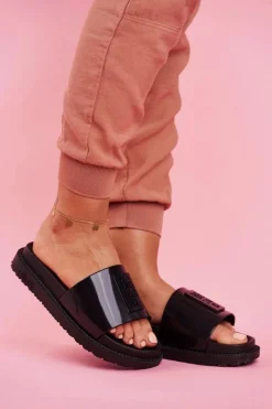 Sale Klapki Damskie Big Star na Platformie Czarne FF274813 Damskie Klapki Sportowe|Klapki Damskie Big Star