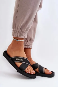 Klapki Damskie Big Star|Klapki Damskie Klasyczne>Big Star Shoes Klapki Damskie Big Star NN274A059 Czarne Czarny