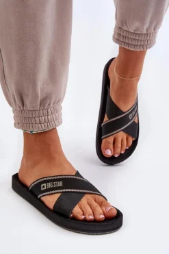 Klapki Damskie Big Star|Klapki Damskie Klasyczne>Big Star Shoes Klapki Damskie Big Star NN274A059 Czarne Czarny