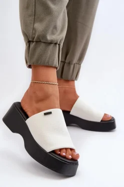 Discount Klapki Damskie Big Star NN274022 Białe Damskie Klapki Damskie Big Star|Klapki Damskie Klasyczne