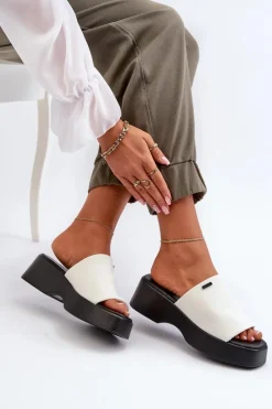 Discount Klapki Damskie Big Star NN274022 Białe Damskie Klapki Damskie Big Star|Klapki Damskie Klasyczne