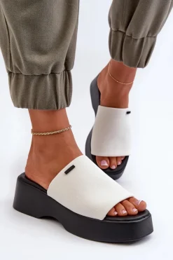 Discount Klapki Damskie Big Star NN274022 Białe Damskie Klapki Damskie Big Star|Klapki Damskie Klasyczne