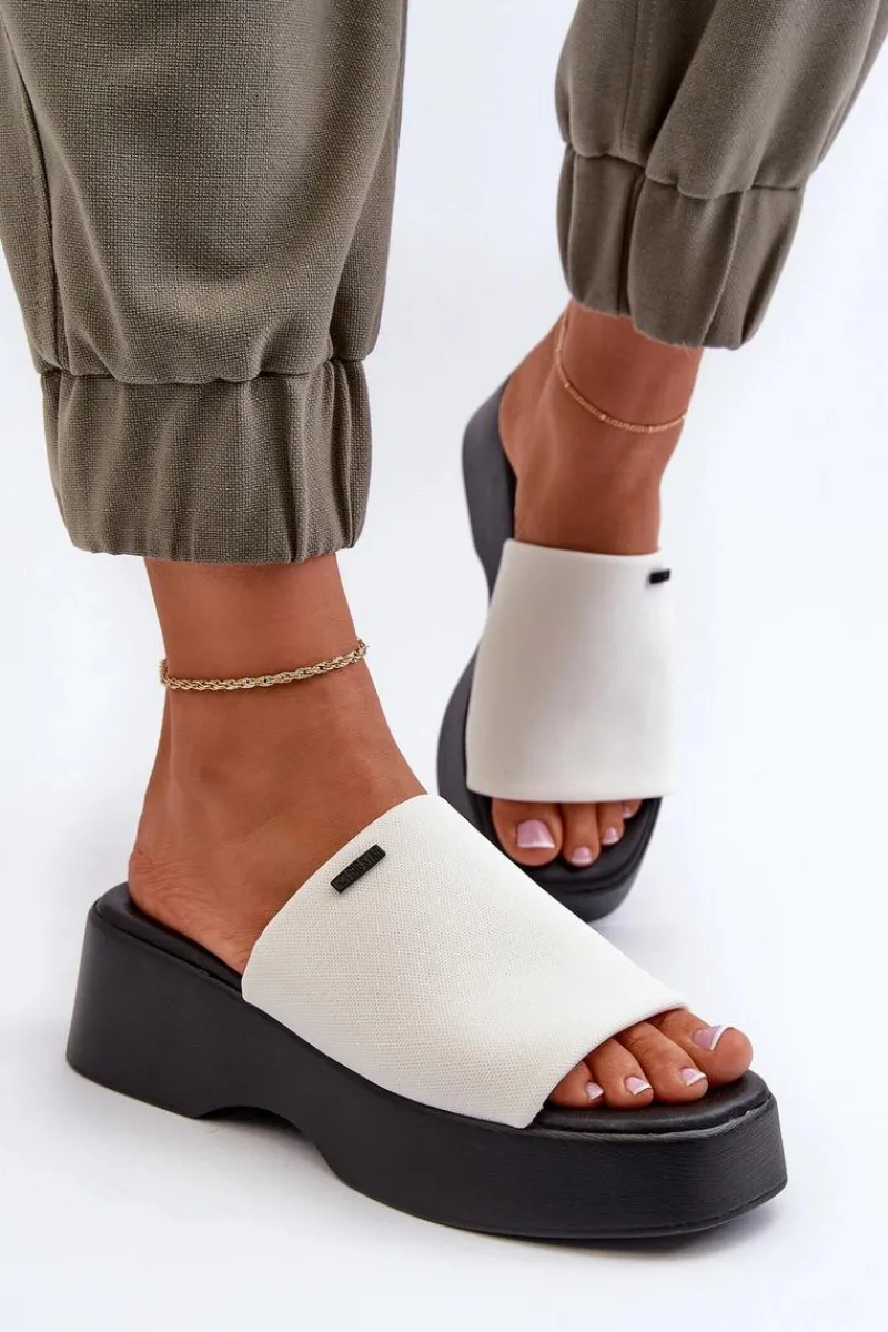 Discount Klapki Damskie Big Star NN274022 Białe Damskie Klapki Damskie Big Star|Klapki Damskie Klasyczne