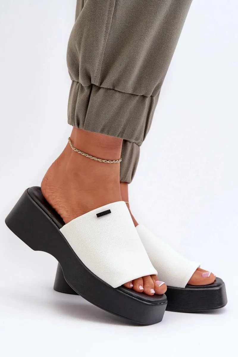 Discount Klapki Damskie Big Star NN274022 Białe Damskie Klapki Damskie Big Star|Klapki Damskie Klasyczne