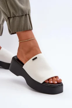 Discount Klapki Damskie Big Star NN274022 Białe Damskie Klapki Damskie Big Star|Klapki Damskie Klasyczne