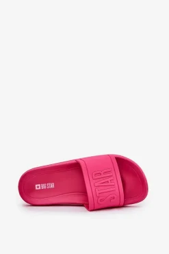 Outlet Klapki Damskie Big Star NN274A668 Fuksja Damskie Klapki Sportowe|Klapki Damskie Big Star