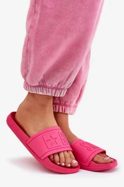 Outlet Klapki Damskie Big Star NN274A668 Fuksja Damskie Klapki Sportowe|Klapki Damskie Big Star