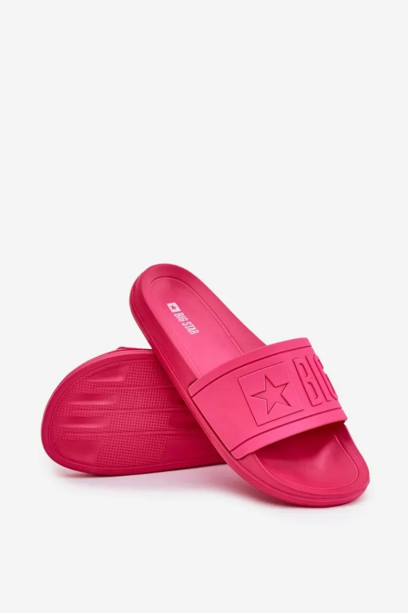 Outlet Klapki Damskie Big Star NN274A668 Fuksja Damskie Klapki Sportowe|Klapki Damskie Big Star
