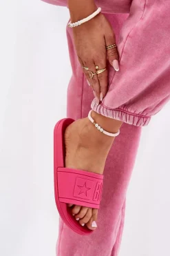 Outlet Klapki Damskie Big Star NN274A668 Fuksja Damskie Klapki Sportowe|Klapki Damskie Big Star