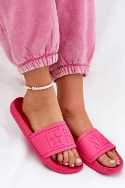 Outlet Klapki Damskie Big Star NN274A668 Fuksja Damskie Klapki Sportowe|Klapki Damskie Big Star