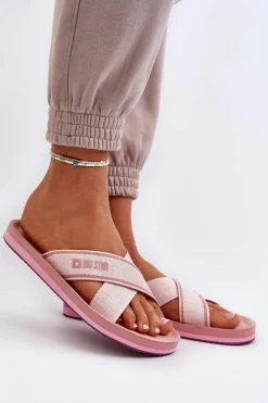 Clearance Big Star Shoes Klapki Damskie Big Star NN274A058 Różowe Różowy