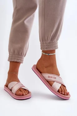 Clearance Big Star Shoes Klapki Damskie Big Star NN274A058 Różowe Różowy