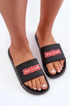 Klapki Damskie Big Star|Klapki Damskie Klasyczne>Big Star Shoes Klapki Damskie Big Star OO274038 Czarne Czarny