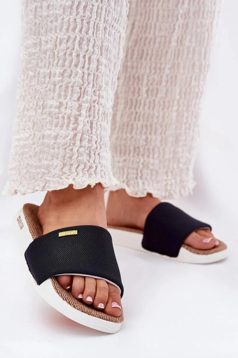 Sale Big Star Shoes Klapki Damskie Big Star RR274A108 Czarne Czarny