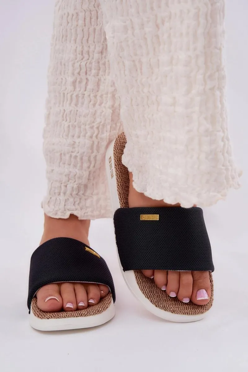 Sale Big Star Shoes Klapki Damskie Big Star RR274A108 Czarne Czarny