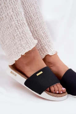 Sale Big Star Shoes Klapki Damskie Big Star RR274A108 Czarne Czarny