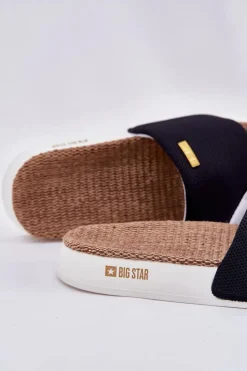 Sale Big Star Shoes Klapki Damskie Big Star RR274A108 Czarne Czarny