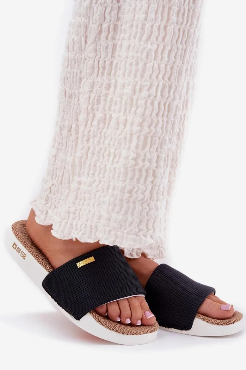 Sale Big Star Shoes Klapki Damskie Big Star RR274A108 Czarne Czarny