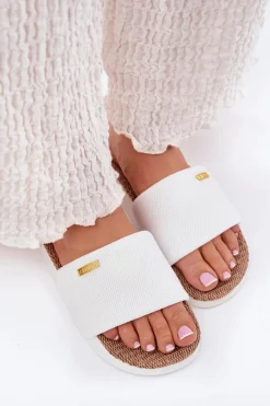 Hot Klapki Damskie Big Star RR274A103 Białe Damskie Klapki Damskie Big Star|Klapki Na Platformie