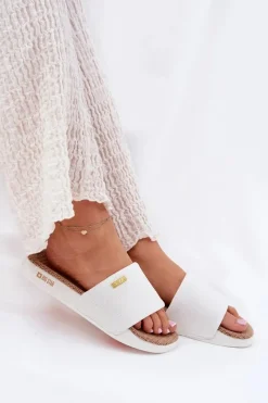 Hot Klapki Damskie Big Star RR274A103 Białe Damskie Klapki Damskie Big Star|Klapki Na Platformie