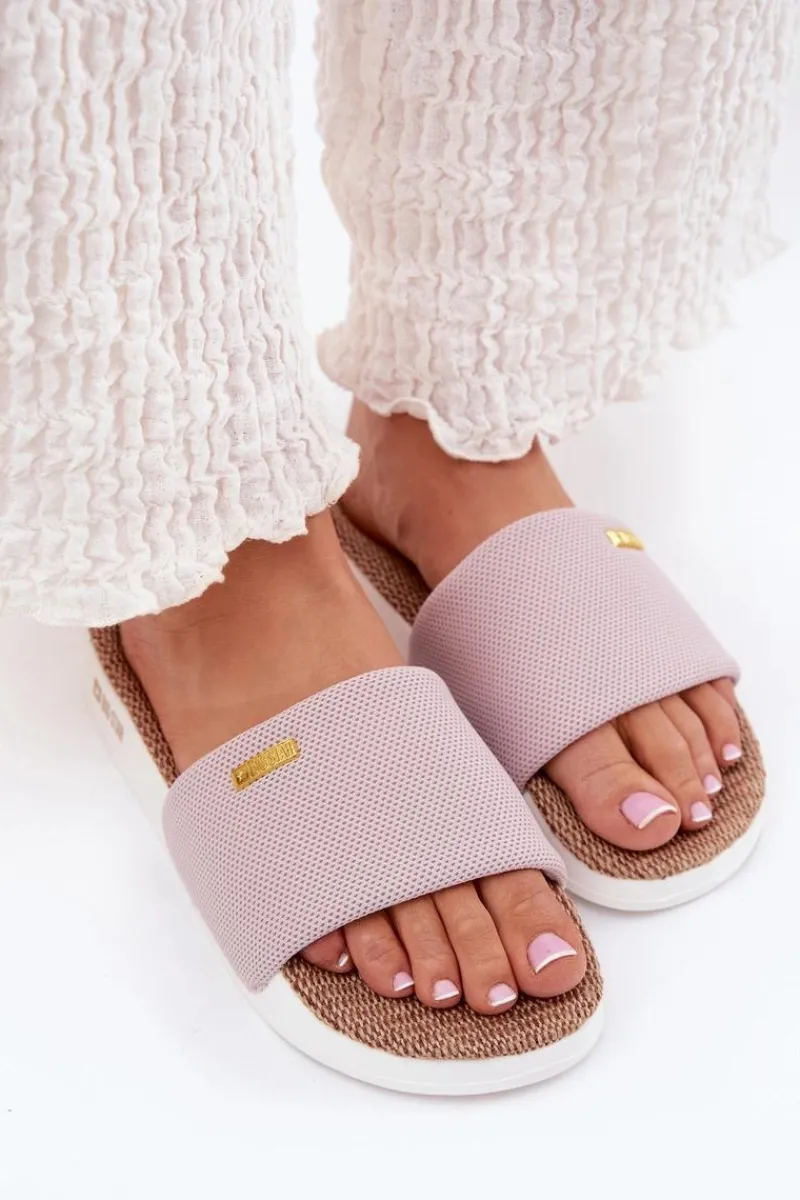 Klapki Damskie Big Star|Klapki Na Platformie>Big Star Shoes Klapki Damskie Big Star RR274A105 Jasnoróżowe Różowy