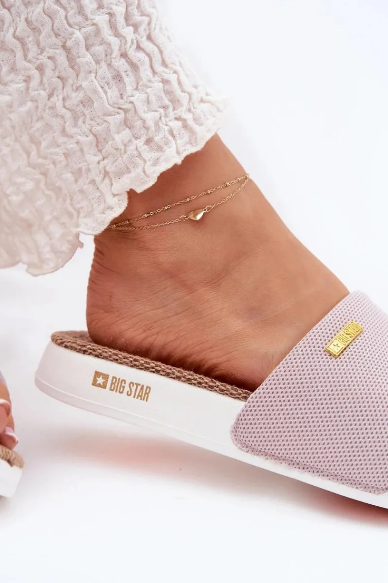 Klapki Damskie Big Star|Klapki Na Platformie>Big Star Shoes Klapki Damskie Big Star RR274A105 Jasnoróżowe Różowy