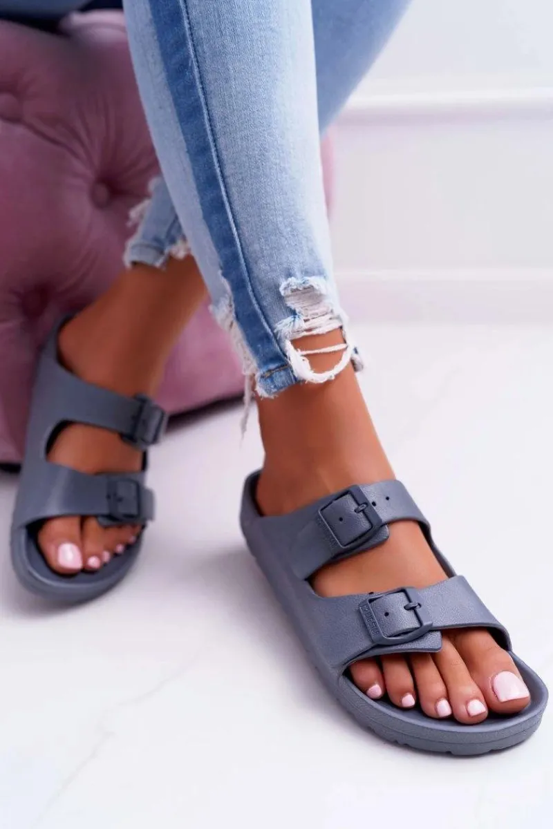 Klapki Damskie Big Star Szare AA274A155 Damskie Klapki Sportowe|Klapki Damskie Big Star