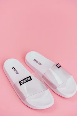 Online Big Star Shoes Klapki Damskie Big Star Transparentne Białe DD274A258