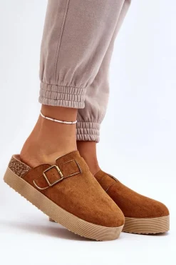 Klapki Korkowe|Klapki Na Platformie>Boto Klapki Damskie Chodaki Na Platformie Camel Jorffia