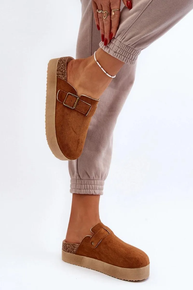 Klapki Korkowe|Klapki Na Platformie>Boto Klapki Damskie Chodaki Na Platformie Camel Jorffia