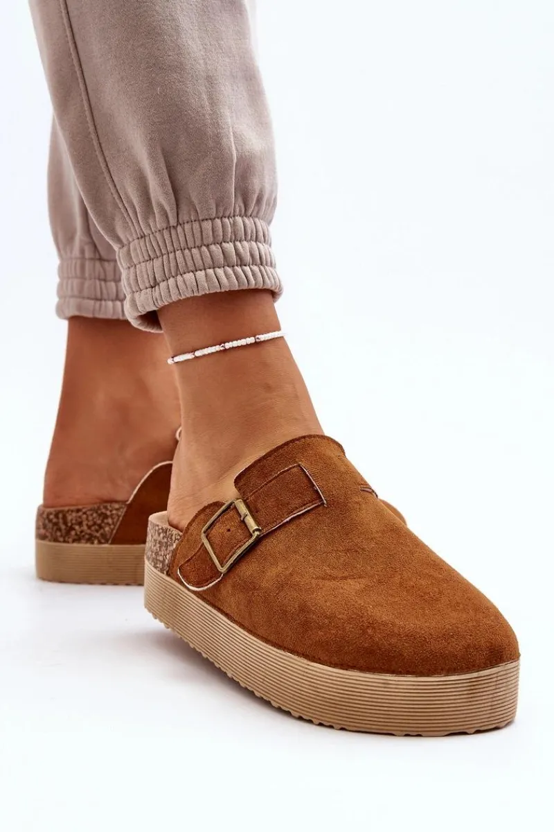 Klapki Korkowe|Klapki Na Platformie>Boto Klapki Damskie Chodaki Na Platformie Camel Jorffia