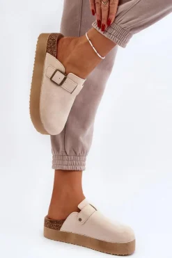 Best Klapki Damskie Chodaki Na Platformie Jasnobeżowe Jorffia Damskie Klapki Korkowe|Klapki Na Platformie