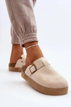 Best Klapki Damskie Chodaki Na Platformie Jasnobeżowe Jorffia Damskie Klapki Korkowe|Klapki Na Platformie