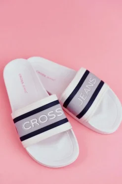 Online Cross Jeans Klapki Damskie Białe FF2R4158C