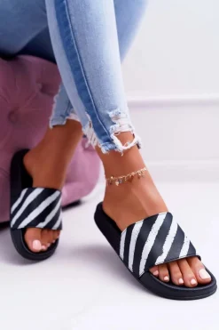 Sale Klapki Damskie Czarne Aynna Damskie Klapki Damskie Klasyczne