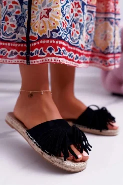 Clearance Klapki Damskie Czarne Boho Vices 8458 Damskie Klapki Damskie Klasyczne