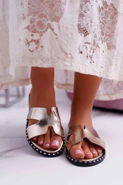 Discount Boto Klapki Damskie Dżety Złote Montiago