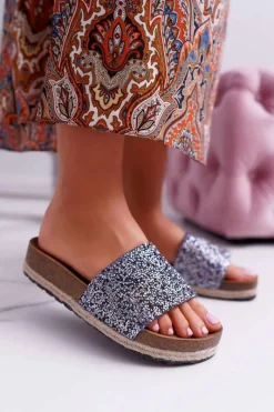 Klapki Damskie Klasyczne>Damskie buty S.Barski Klapki Damskie Eleganckie Gruba Podeszwa Jersey