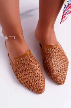 Outlet Boto Klapki Damskie Eleganckie Brązowe Vices 3301