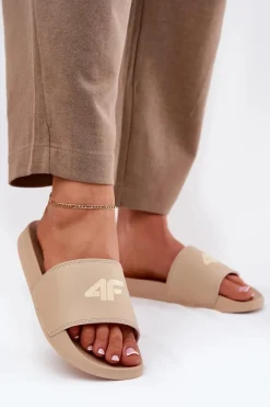 Outlet Klapki Damskie RMM00FSLIF010-83S Beżowe Damskie Klapki Sportowe|Klapki Damskie Klasyczne