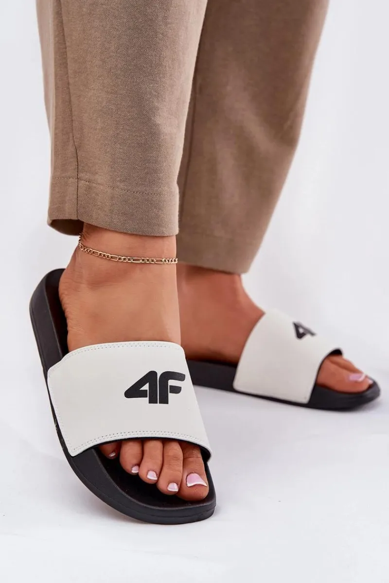 Klapki Sportowe|Klapki Damskie Klasyczne>4F Klapki Damskie RMM00FSLIF010-10S Białe Biały