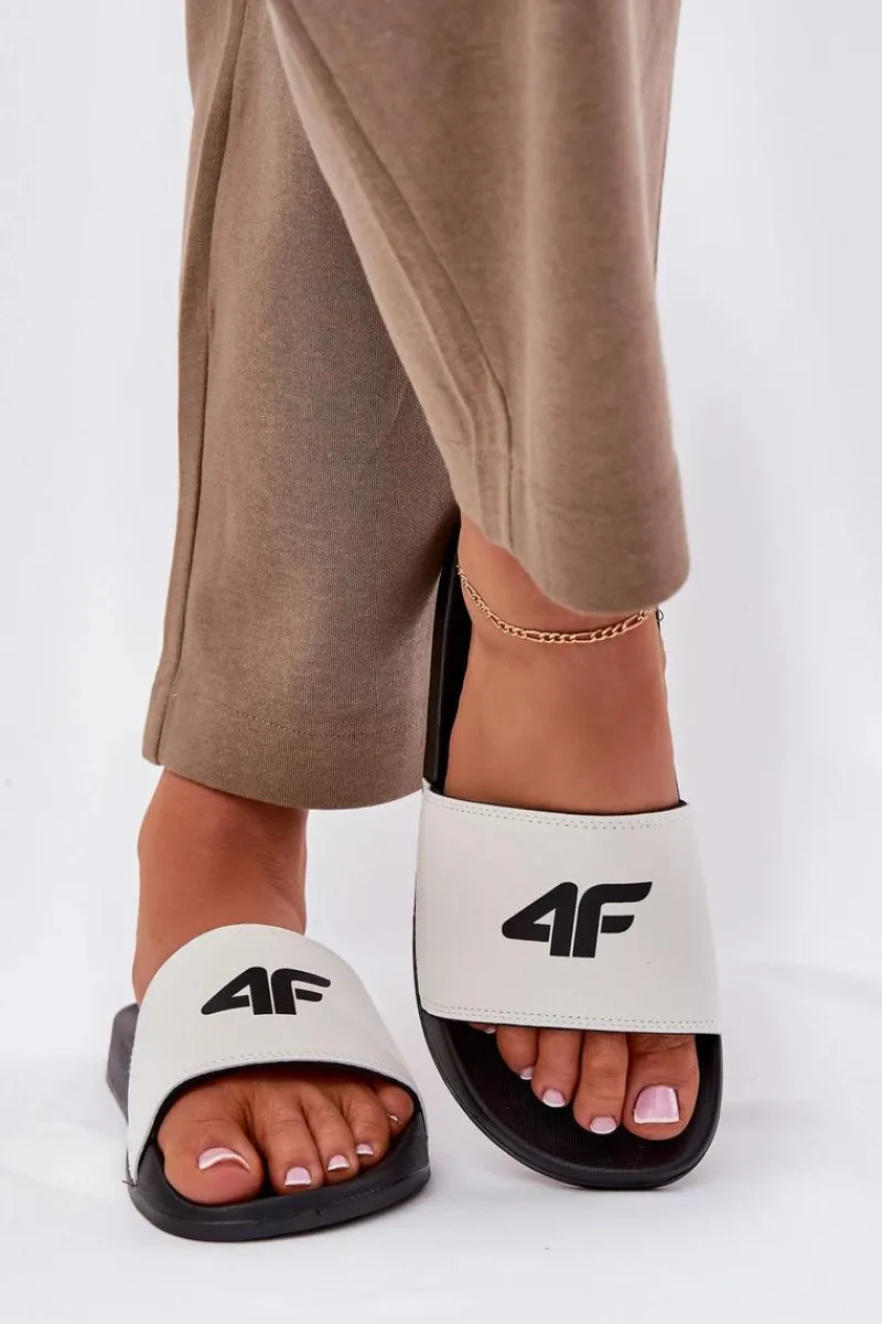Klapki Sportowe|Klapki Damskie Klasyczne>4F Klapki Damskie RMM00FSLIF010-10S Białe Biały