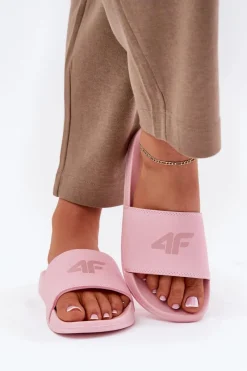 Sale 4F Klapki Damskie RMM00FSLIF010-56S Różowe Różowy