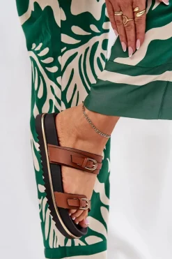 Discount Klapki Damskie Gładkie Na Platformie Z Paskami I Klamrami Camel Ziferte Damskie Klapki Na Platformie|Klapki Damskie Klasyczne